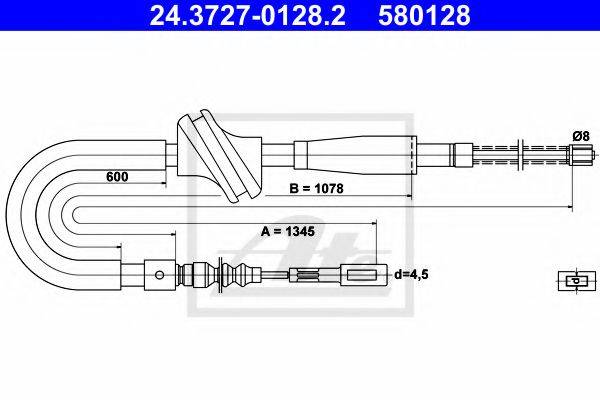 VAG 893 609 721 Трос, стоянкова гальмівна система