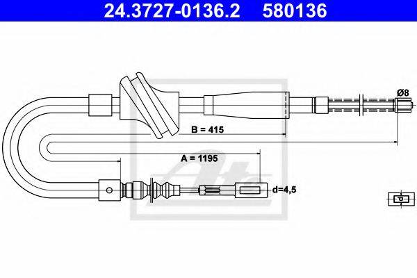 VAG 811 609 721 Трос, стоянкова гальмівна система