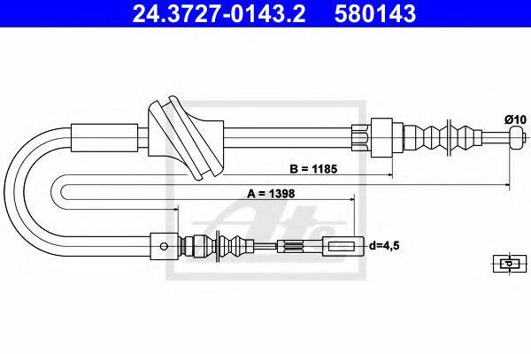 PEX 40052 Трос, стоянкова гальмівна система