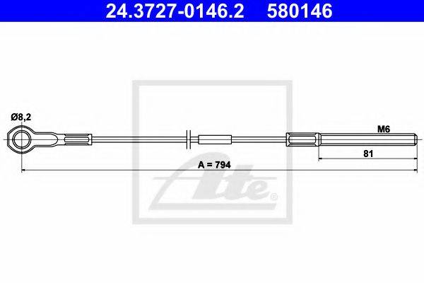 BENDIX 431347B Трос, стоянкова гальмівна система