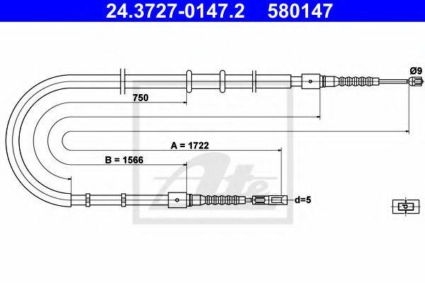 PAGID 85017 Трос, стоянкова гальмівна система