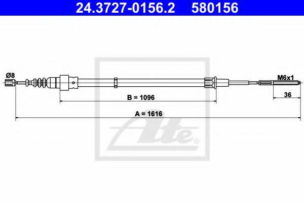 PEX 4.1494 Трос, стоянкова гальмівна система