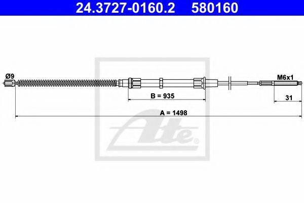PEX 4.1491 Трос, стоянкова гальмівна система