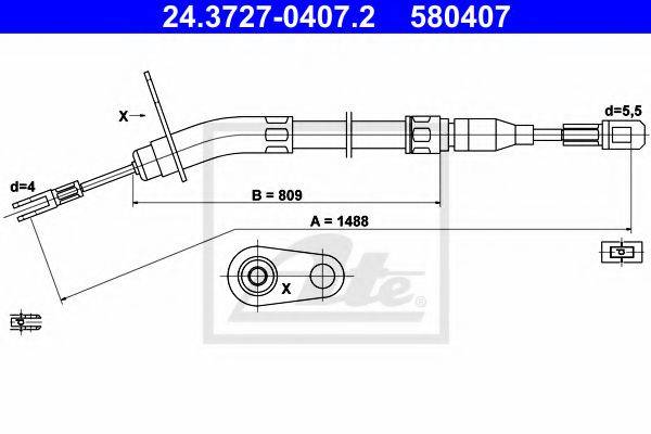 PEX 40145 Трос, стоянкова гальмівна система