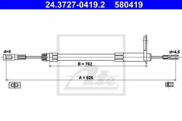 PEX 4.1407 Трос, стоянкова гальмівна система