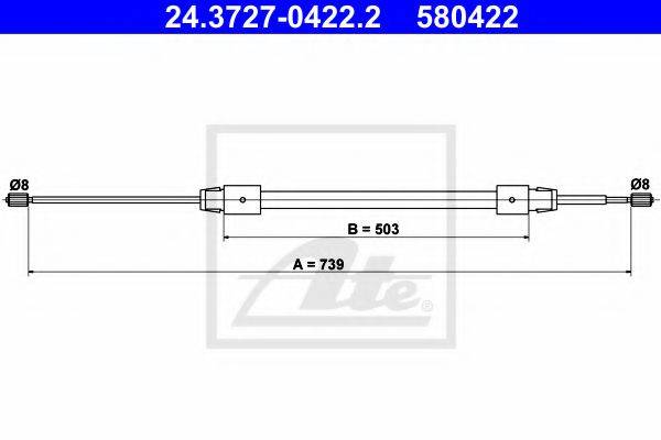 PEX 4.1400 Трос, стоянкова гальмівна система