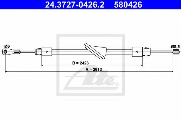PEX 41542 Трос, стоянкова гальмівна система