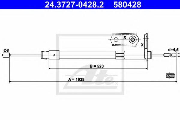 BENDIX 432914B Трос, стоянкова гальмівна система