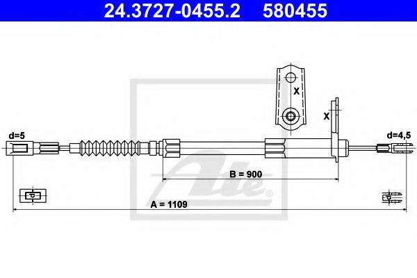 BENDIX 433012B Трос, стоянкова гальмівна система