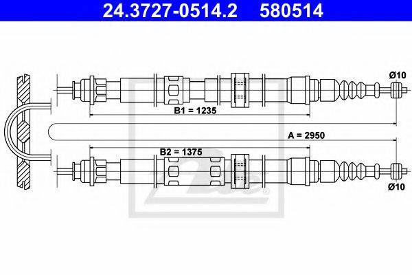 PAGID 85002 Трос, стоянкова гальмівна система