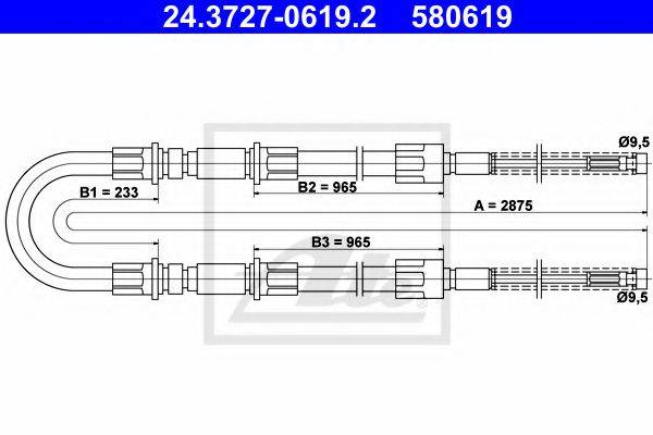 PEX 40.292 Трос, стоянкова гальмівна система