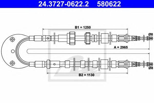 PEX 40304 Трос, стоянкова гальмівна система
