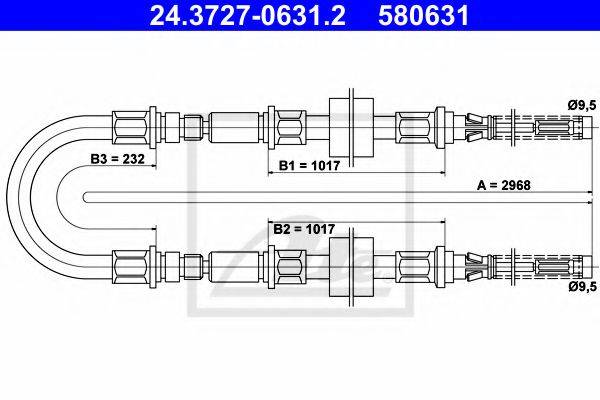 PEX 4.0307 Трос, стоянкова гальмівна система