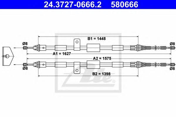 FORD 1479552 Трос, стоянкова гальмівна система