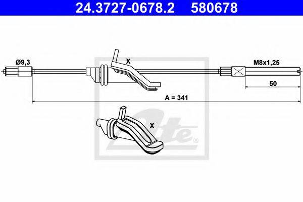 BENDIX 434477B Трос, стоянкова гальмівна система