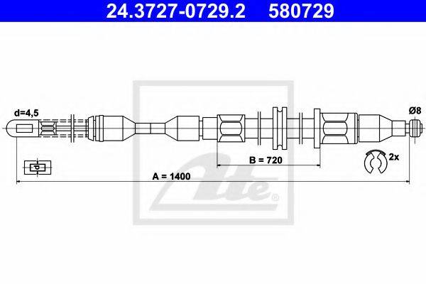 PEX 40.475 Трос, стоянкова гальмівна система
