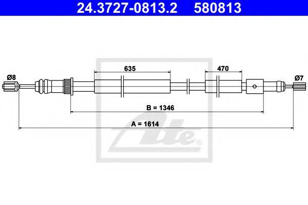 BENDIX 432683B Трос, стоянкова гальмівна система