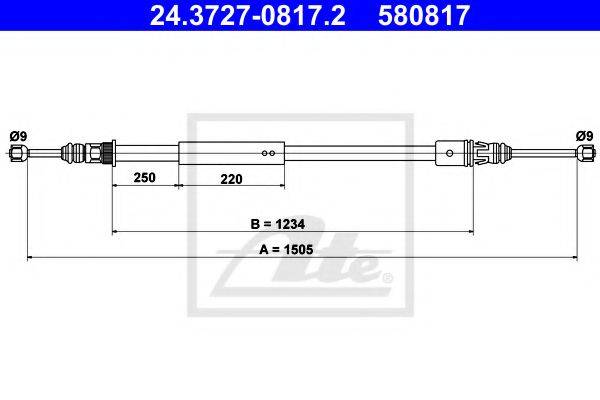 PEX 41300 Трос, стоянкова гальмівна система