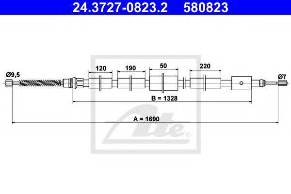 PEX 4.1605 Трос, стоянкова гальмівна система