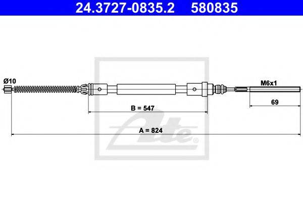 BENDIX 432863B Трос, стоянкова гальмівна система
