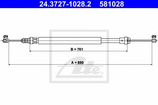 BENDIX 432169B Трос, стоянкова гальмівна система
