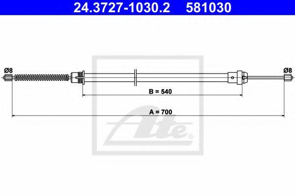 PEX 4.1176 Трос, стоянкова гальмівна система