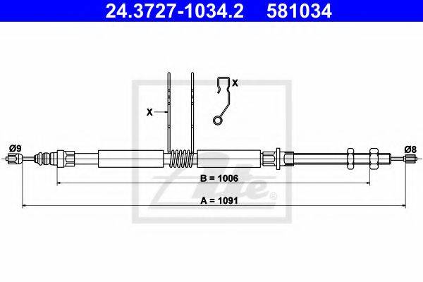 PEX 41179 Трос, стоянкова гальмівна система