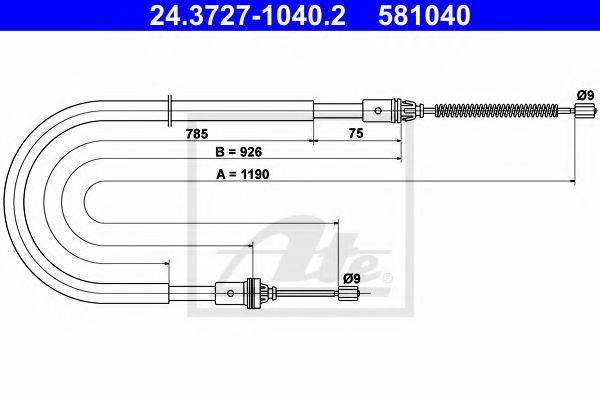 PEX 41453 Трос, стоянкова гальмівна система