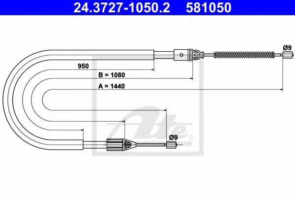 BENDIX 432424B Трос, стоянкова гальмівна система