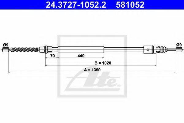 BENDIX 432860B Трос, стоянкова гальмівна система