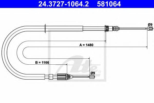 PEX 4.1613 Трос, стоянкова гальмівна система