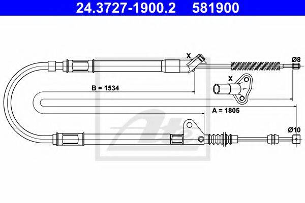 PEX 4.1637 Трос, стоянкова гальмівна система