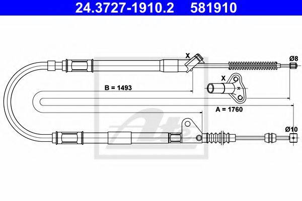 PEX 4.1638 Трос, стоянкова гальмівна система