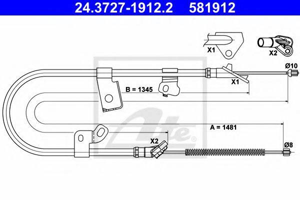 BENDIX 434466B Трос, стоянкова гальмівна система