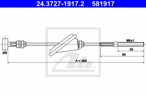 PEX 41640 Трос, стоянкова гальмівна система