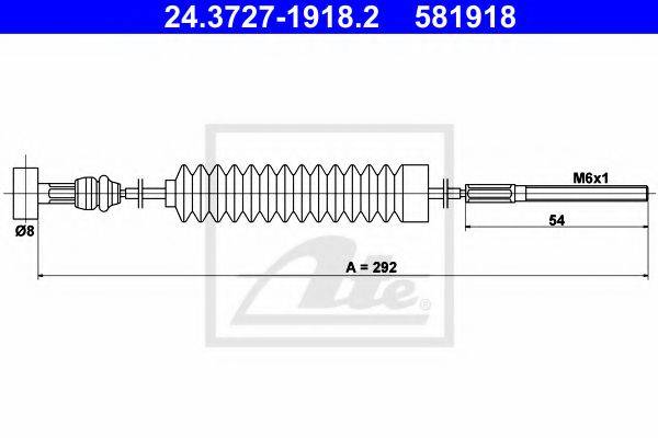 BENDIX 434028B Трос, стоянкова гальмівна система
