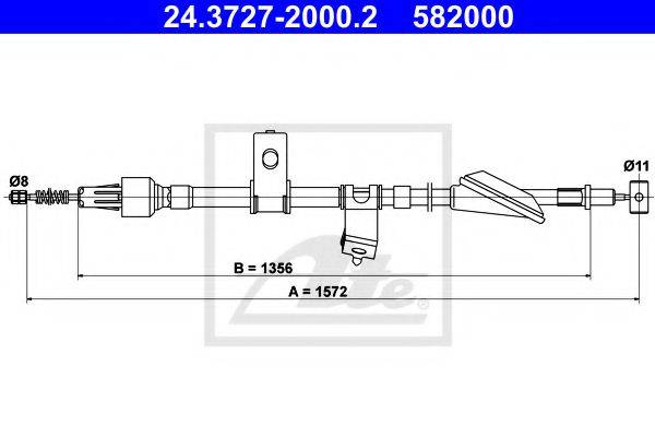 PEX 4.1628 Трос, стоянкова гальмівна система