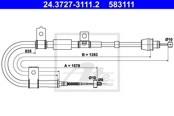 PEX 4.1575 Трос, стоянкова гальмівна система