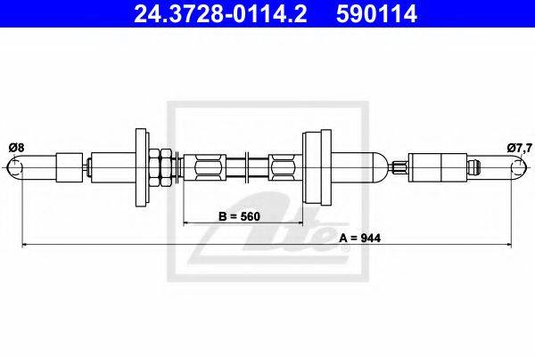 PEX 50.497 Трос, управління зчепленням