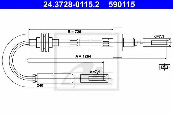 PEX 50582 Трос, управління зчепленням