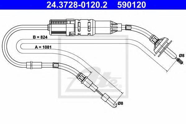 PEX 50644 Трос, управління зчепленням