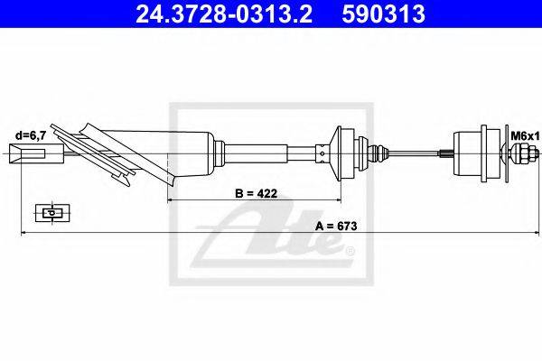 PEX 5.0720 Трос, управління зчепленням