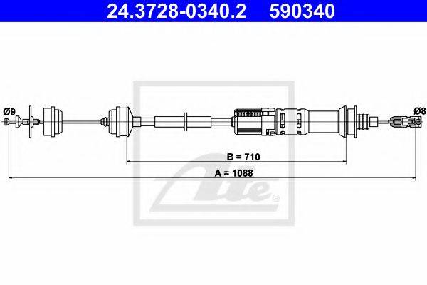 PEX 50738 Трос, управління зчепленням