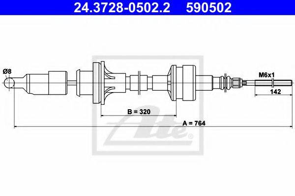 PEX 5.0592 Трос, управління зчепленням