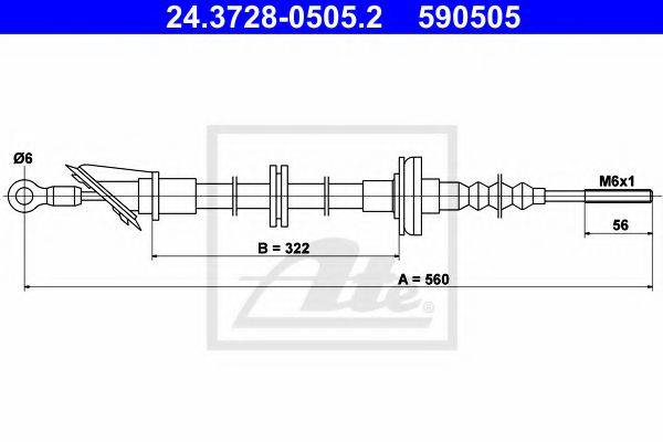 PEX 50128 Трос, управління зчепленням