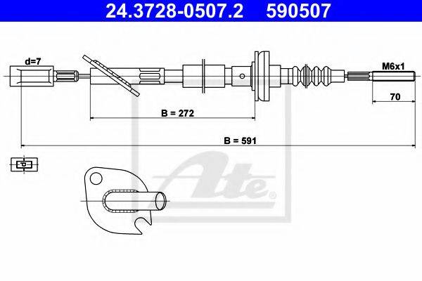 BENDIX 422013B Трос, управління зчепленням