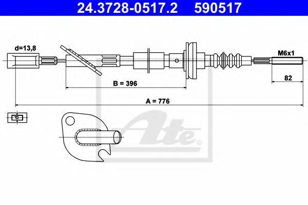 BENDIX 422750B Трос, управління зчепленням