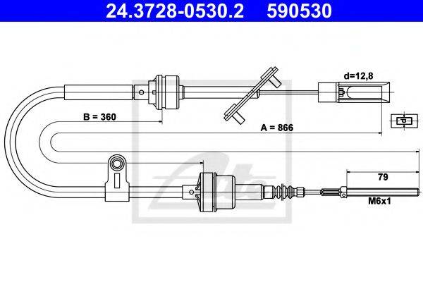 PEX 5.0747 Трос, управління зчепленням