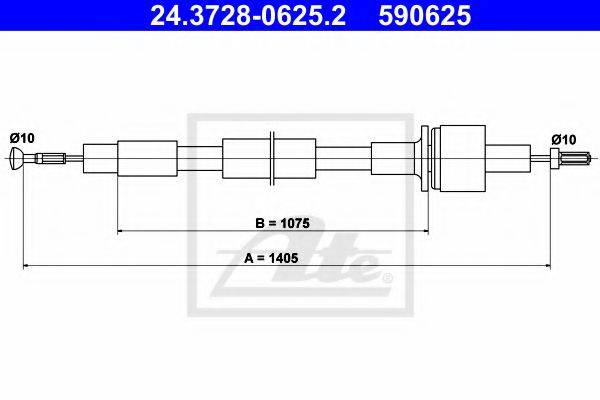 FORD 6153883 Трос, управління зчепленням