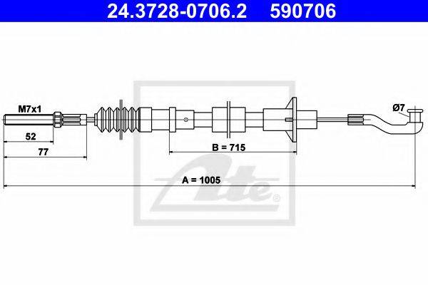 OPEL 669071 Трос, управління зчепленням